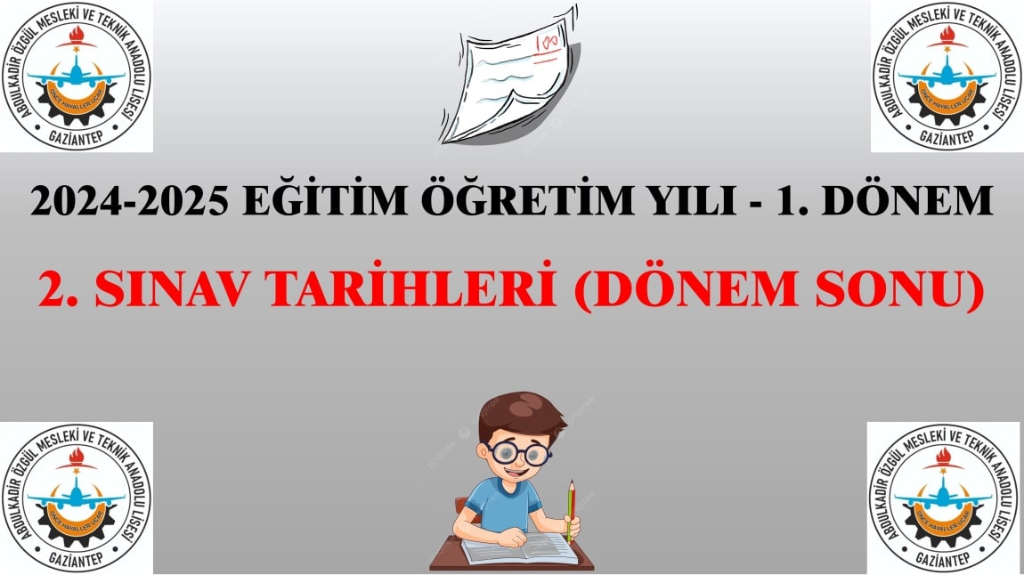 Deneme Sınavı Tarihleri - 1. Dönem 2. Sınavlar